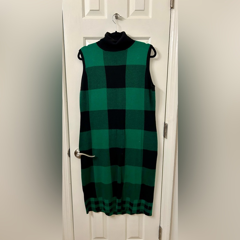7th Avenue Design Studio Green Sweater Dress